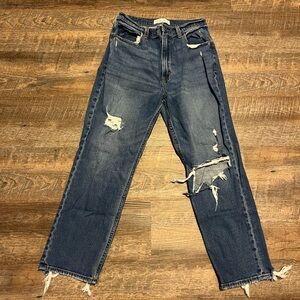 Abercrombie & Fitch Ripped Dark Blue Jeans